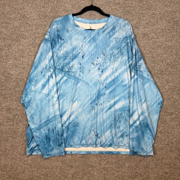 Habit Shirt Mens 2XL Blue UPF 40 Blue Water Long Slv Pullover Realtree Fishing - Picture 2 of 10
